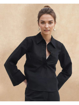 RAREISM - Black Plain Relaxed Fit Top