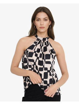 RAREISM - Black Abstract Regular Fit Top