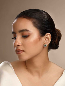 Sica Jewellery - Women Green Faux Emerald Stud Earrings