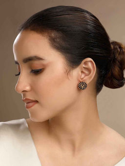 Sica Jewellery - Women Black Mushroom Stud Earrings