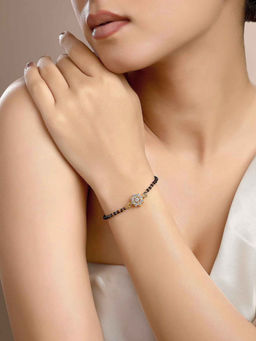 Sica Jewellery - Women Black Floral Hand Mangalsutra