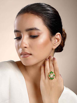 Sica Jewellery - Women Green Radiant Polki Ring