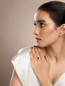 Sica Jewellery - Women Red Shifa Polki Ring