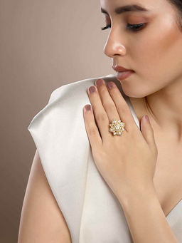 Sica Jewellery - Women Silver Meghna Polki Ring