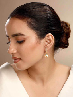 Sica Jewellery - Women Gold Floral Polki Bali Earrings