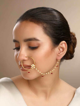 Sica Jewellery - Women Red Suhasini Bridal Nath