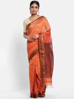 Fabindia - Cotton Silk Solid Women Sari without Blouse