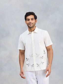 Fabindia - White Cotton Printed Shirt