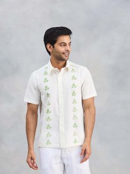 Fabindia - White Cotton Printed Shirt
