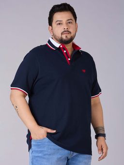 UNSIZED - Men Uspo-125-Fp059 Navy Blue Polo T-Shirt