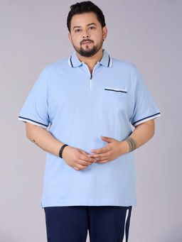 UNSIZED - Men Uspo-125-Fp062 Blue Polo T-Shirt