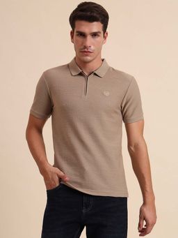 Greenfibre - Oxford Brown Cotton Blend Polo T-Shirt