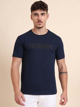 Greenfibre - Navy Blue Cotton Printed T-Shirt