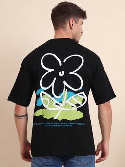 JadeBlue - Black Cotton Printed T-Shirt