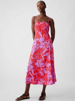 GAP - Women'S Coral Floral Midi Dress