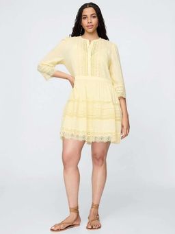 GAP - Women'S Yellow Embroidered Mini Dress