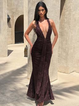 Miakee - Nerina Brown Maxi Dress