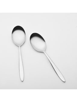 BlackCarrot - Premium Stainless Steel Silver Serving Spoon (Pack of 2)
