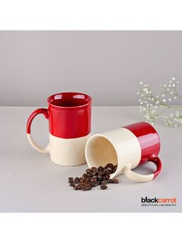 BlackCarrot - Stoneware Premium Red & White Tall Mug (Pack of 2)