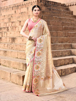 Elora - Pure Kota Doria Paithani Saree with Unstitched Blouse