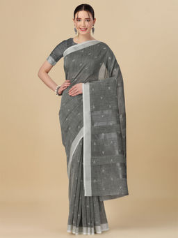 Elora - Soft Linen Butti Woven Designer Saree with Unstitched Blouse