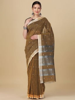 Elora - Soft Linen Butti Woven Designer Saree with Unstitched Blouse
