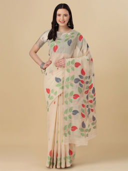 Elora - Soft Cotton Floral Printed Designer Saree with Unstitched Blouse