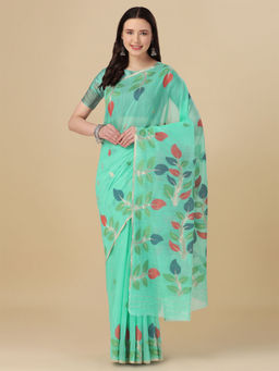 Elora - Soft Cotton Floral Printed Designer Saree with Unstitched Blouse