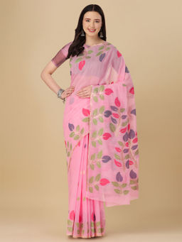 Elora - Soft Cotton Floral Printed Designer Saree with Unstitched Blouse