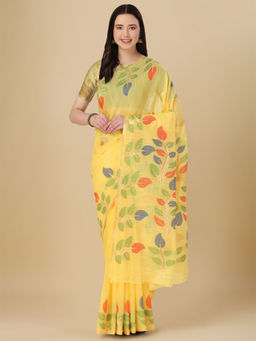 Elora - Soft Cotton Floral Printed Designer Saree with Unstitched Blouse