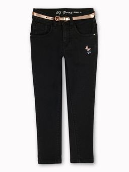 Gini & Jony - Girls Black Solid Denim Fixed Waist Jeans (Set of 2)