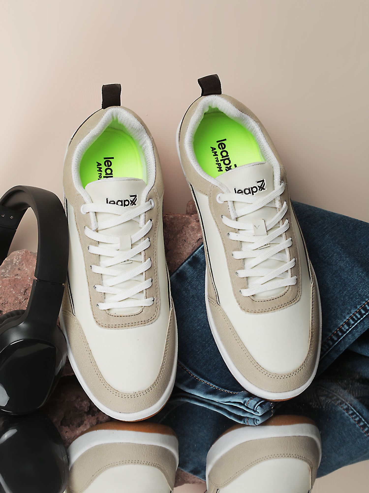 LIBERTY Leap7x CLASTO-2E Casual Lace-Ups Sneakers for Men - Off White