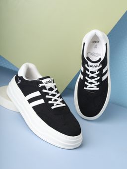 Yoho - Fluffs Women Black Sneakers