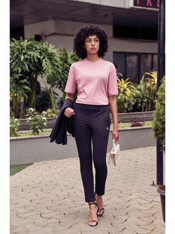 Technosport - Women Pink Solid Boxy Fit Round Neck Cotflex Sports T-Shirt