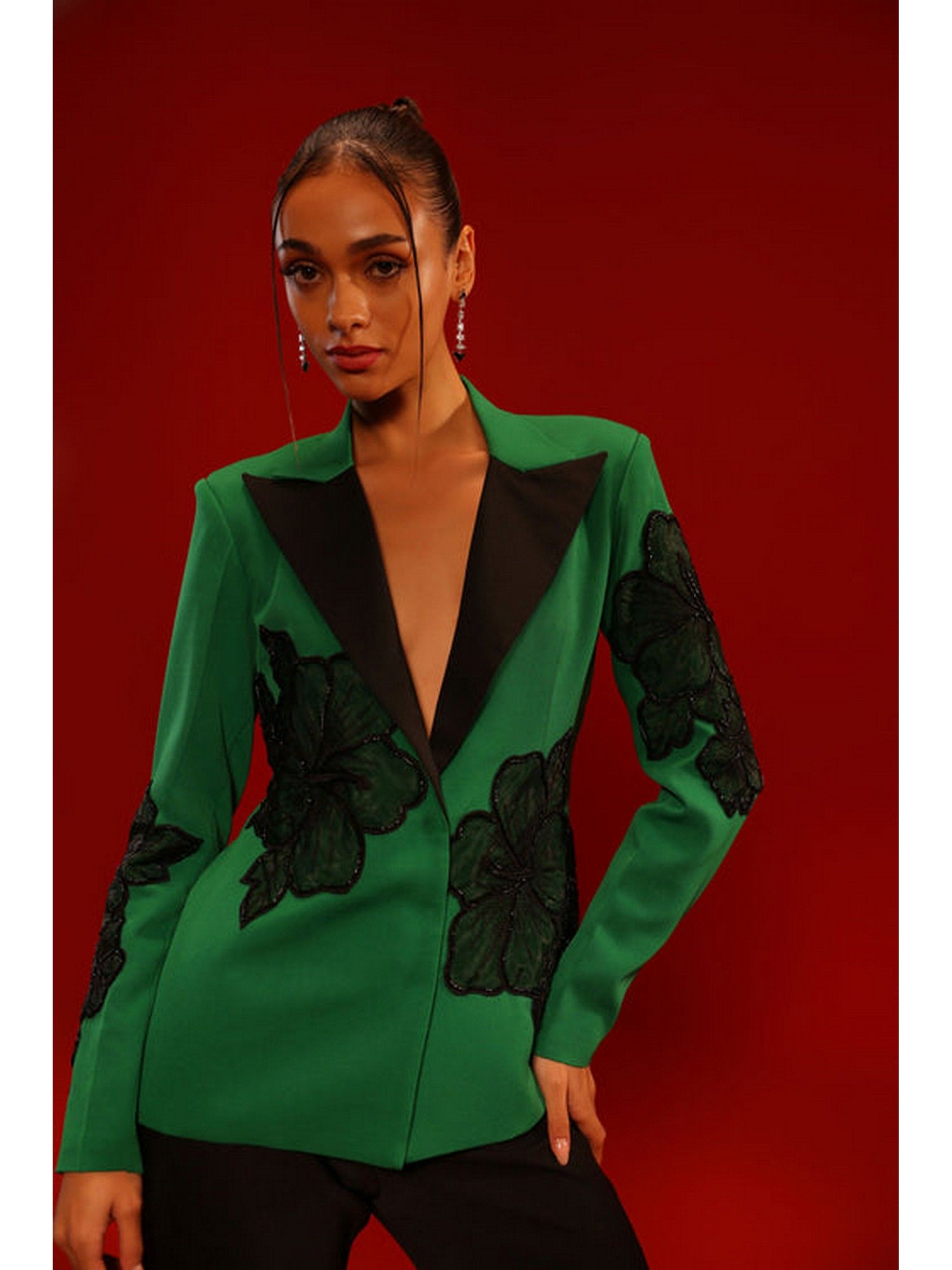 Green Flower Blazer-image-6