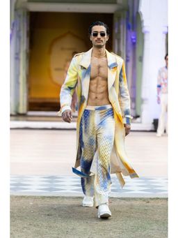 MANDIRA WIRK - Printed Trouser with Laser Cut Details