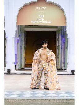 MANDIRA WIRK - Printed Trouser with Laser Cut