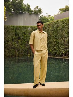 TheRealB - Men'S Pastel Yellow Jacquard Pant