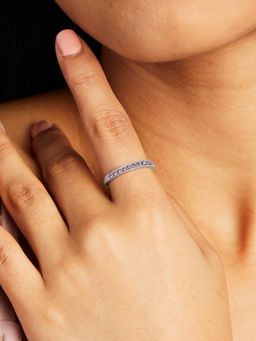 Mia by Tanishq - Wine Garnet Pulse Silver Finger Ring