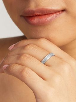 Mia by Tanishq - Soft Petal Impressions Silver Finger Ring