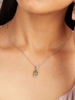 Mia by Tanishq - Yellow Cosmic Cool Silver Pendant Necklace