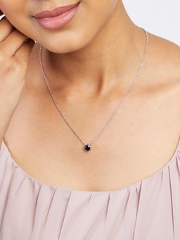 Mia by Tanishq - Blue Wave Silver Necklace