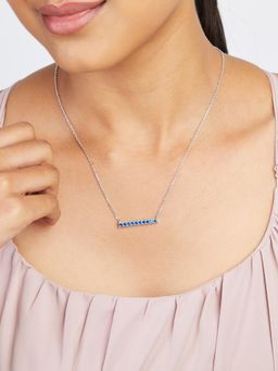 Mia by Tanishq - Blue Horizon Silver Necklace