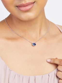 Mia by Tanishq - Blue Twilight Silver Necklace