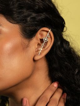 Shaya by CaratLane - Off White Rudra Earcuffs Crafted In Oxidised 925 Silver