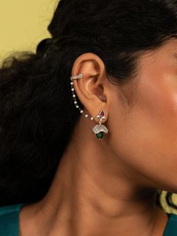 Shaya by CaratLane - Multi-Color Feeling Azhagu Oxidised Earcuffs In 925 Silver