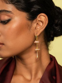 Shaya by CaratLane - Pink Nakhrewali Aunty Earrings In Gold Plated 925 Silver