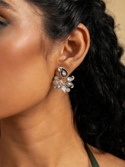 Shaya by CaratLane - 925 Silver Shaya by CaratLane White Milan Earrings In 925 Oxidised Silver