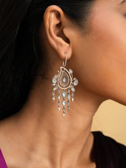 Shaya by CaratLane - 925 Silver Shaya by CaratLane White Mast Mahaul Earrings In 925 Oxidised Silver