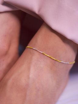 Zavya - Multi-Color Minimal Dual Toned 925 Sterling Silver Anklet